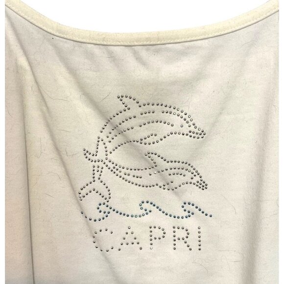 Top Line Lemon Capri Beaded White Tank Top Women’s Size Large NWOT - Picture 3 of 7